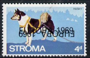 Stroma 1969 Dogs 4d (Husky) perf single with 'Europa 1969...