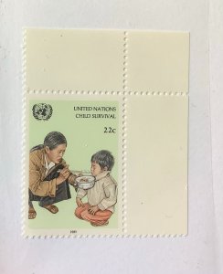 United Nations NY 1985 Scott 466 MNH - 22c,  UNICEF Child Survival Campaign