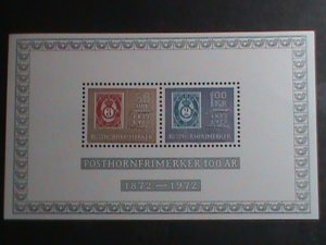 NORWAY STAMP-1972-SC#585a CENTENARY OF POST HORN STAMP  MNH-S/S VERY FINE