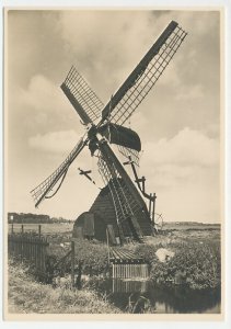 Postal stationery Netherlands 1946 Watermill - Oegstgeest