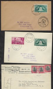 SOUTH AFRICA 1940 SOUTHERN RHODESIA COLL OF 8 COVERS INCLUDES 4