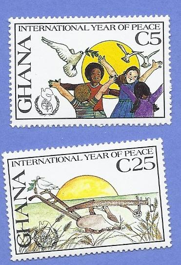Ghana Scott #1021-1022 Int. Year of Peace CV $1.15 MNH