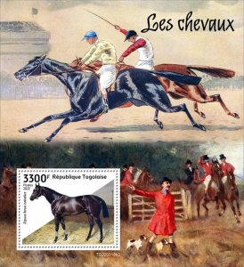 TOGO - 2022 - Horses - Perf Souv Sheet  - Mint Never Hinged