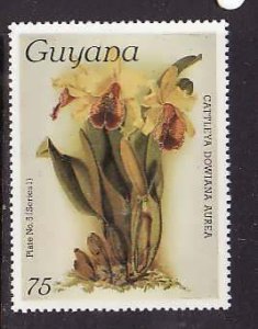 Guyana-Sc#1026a- id9-unused NH 75c-Flowers-Orchids-wmk Lotus Bud Multiple-1985-7