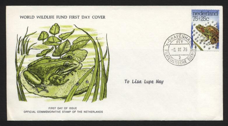 Netherlands # B520 Green Frog and Spawn FDC