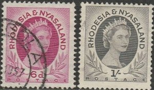 Rhodesia & Nyasaland, #147 & 149 Used From 1954-56