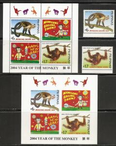Philippines 2885-6a 2004 Lunar New Year set and s.s. MNH