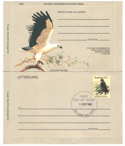 Australia 1982 Peregrine Falcon Lettercard - FDI - Gum adhesion on the edges