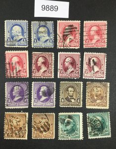 MOMEN: US STAMPS #219/226 USED GROUP LOT #9889