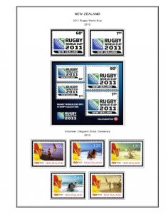 COLOR PRINTED NEW ZEALAND 2005-2010 STAMP ALBUM PAGES (80 illustrated pages)