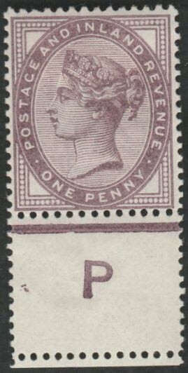 GB 1881 1d lilac mint with P control.......................................65743