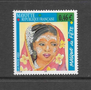 MAYOTTE #186 FACE DECORATIONS MNH