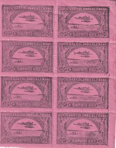 Sott C14. 30 Centavo Black on Rose MNH. VF+ Block of 8.