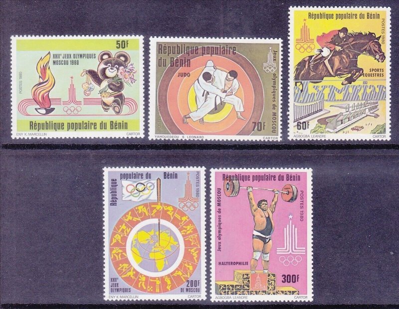 Benin 469-73 MNH 1980 22nd Olympic Games Moscow Full set of 5 Very Fine