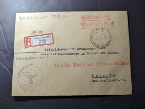 1942 Germany Cover Brunn to Prague Ordnungspolizei Public Order Police