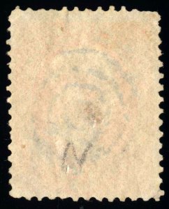 USA Scott #163, 1873, 15c yel org, Webster, Used