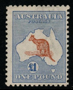 AUSTRALIA SG44a 1917 £1 CHESTNUT & BRIGHT BLUE MTD MINT