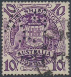 Australia   SG 224b  Perfin  SC# 219  Used   see details & scans