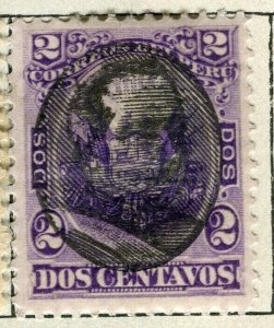 PERU; 1894 early classic Optd. issue fine Mint hinged 2c. value