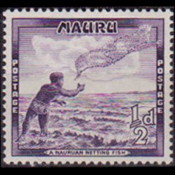 NAURU 1954 - Scott# 39 Fishing 1/2p LH