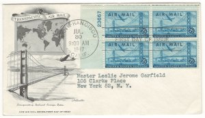 #C36 – 1946 25c Plane Over Bridge FDC