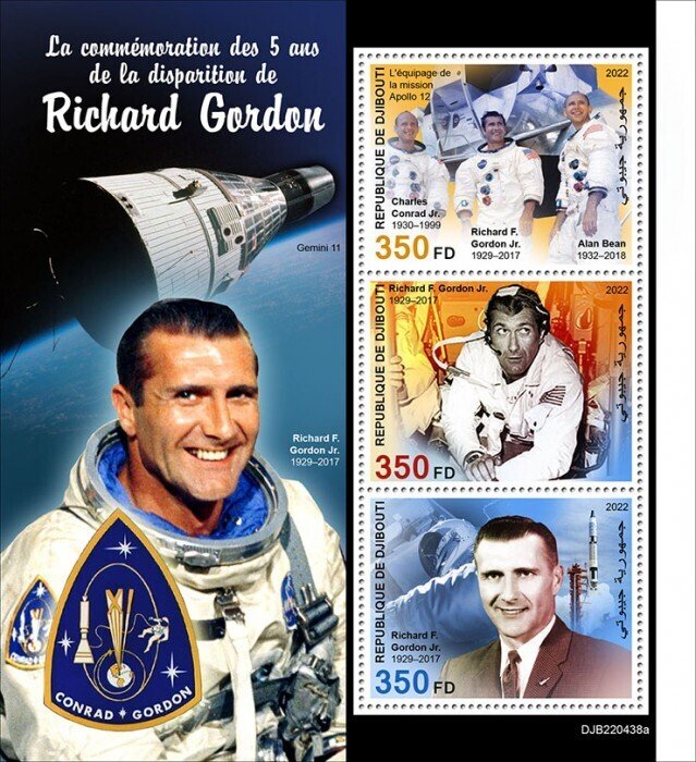 DJIBUTI - 2022 -  Richard Gordon - Perf 3v Sheet - Mint Never Hinged