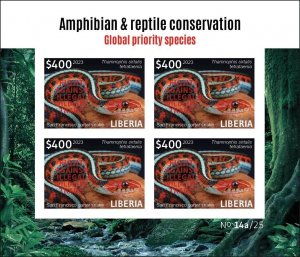 LIBERIA 2023 PACK 10 IMPERF SHEETS - REPTILES TURTLE TURTLES CHAMELEON SNAKE MNH-