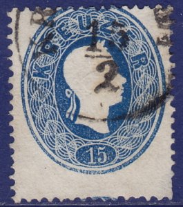 Austria - 1861 - Scott #16 - used - Off-centered