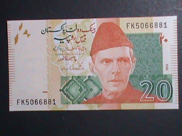 ​PAKISTAN 2014 -20 RUPEES-STATE BANK OF PAKISTAN CURRENCY UNCIRCULATED-VERY FINE
