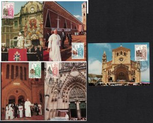 Vatican Pope John Paul II's Journeys 9th series 5 Maxicards 1991 SG#992-996