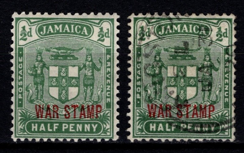 Jamaica 1919-20 George V Def. Optd. ‘WAR STAMP’ in red, ½d [Unused/Used]