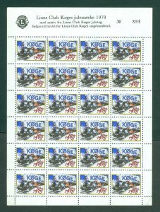 Denmark. 1978 Christmas Sheet. MNH. Lions Club Local. Koge #1. Locomotive,Train.