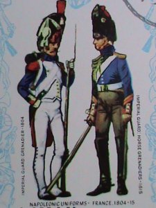 ​AJMAN STAMP-1970- NAPOLEON FRENCH SOLDIERS UNIFORMS-CTO SHEET-VF BEST QUALITY