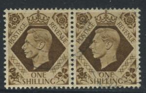 Great Britain - Scott 248 -KGVI Definitive -1937 -FU -Horiz.Pair of 1/- Stamp