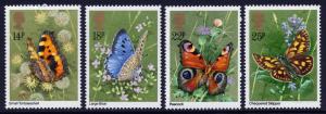 Great Britain Sc#941-944 Insects, Butterfly, Flower MNH