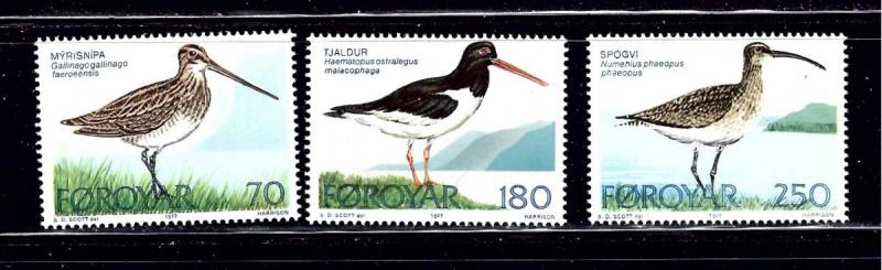 Faroe Is 28-30 MNH 1977 Birds