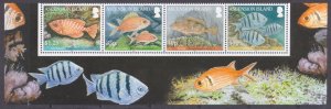 2010 Ascension 1098-1101+Tab Marine fauna 12,00 €