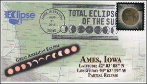 17-223, 2017, Total Solar Eclipse, Ames IA, Event Cover, Pictorial Cancel, Parti