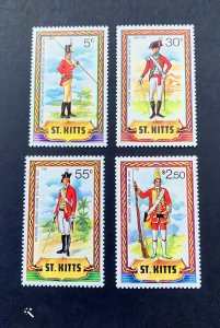 St.Kitts 1981 Mi#62/65  MILITARY UNIFORMS 1st.Set (4) MNH