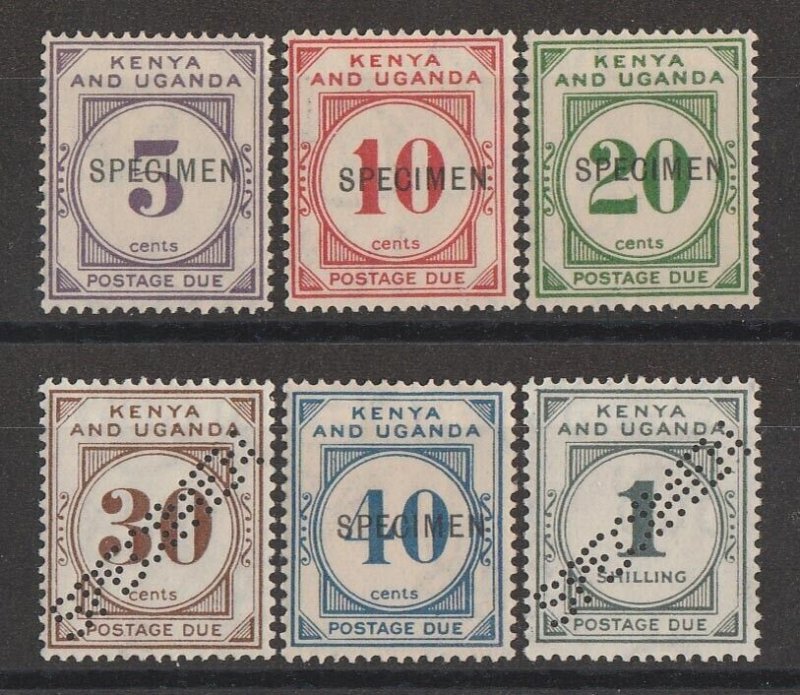 KENYA, UGANDA & TANGANYIKA 1928 Postage Due set SPECIMEN. MNH **. Rare genuine