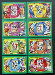 Stamps Deluxes Block Football Worldcup Brazil 2014 Congo Imperf. -