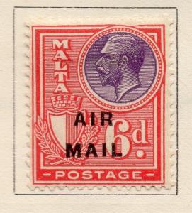 Malta 1928 Early Issue Fine Mint Hinged 6d. Optd 159319