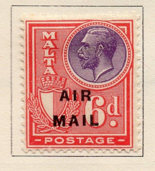 Malta 1928 Early Issue Fine Mint Hinged 6d. Optd 159319