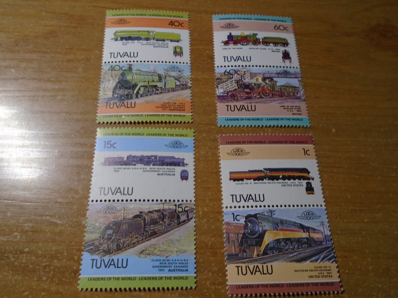 Trains  :  Tuvalu  # 222-25  MNH