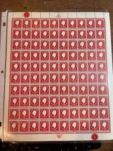 Iceland, Scott 335, MNH Complete pane of 100