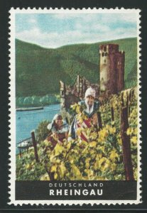 Rheingau, Germany, German Tourism Poster Stamp, Cinderella Label, N.H.