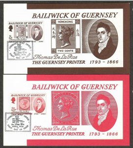 Guernsey # 56 - 59 , Thomas de la Rue / Printer on 4 Maxi Cards - I Combine S/H