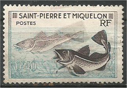 ST. PIERRE & MIQUELON, 1957, used 40c, Codfish  Scott 351