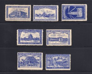 1901 BUFFALO EXPOSITION: Pan-American Expo - (7) Blue Cinderella/Poster Stamps