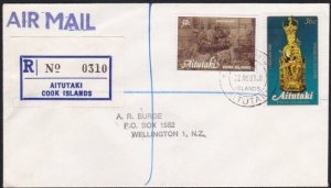 COOK IS 1983 Registered cover to New Zealand ex AITUTAKI...................A8234